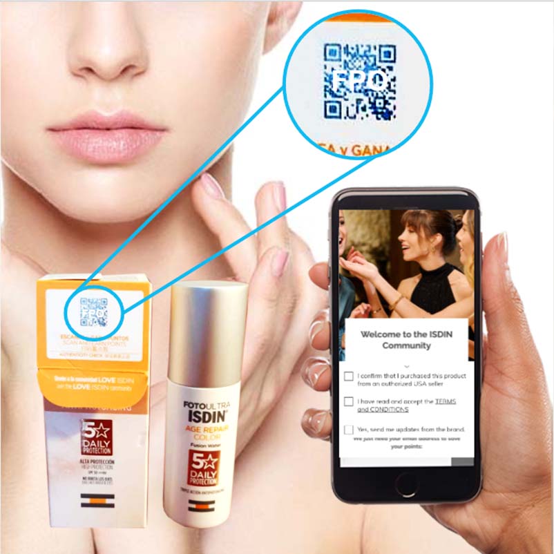 ISDIN and Scantrust QR codes for marketing campaigns